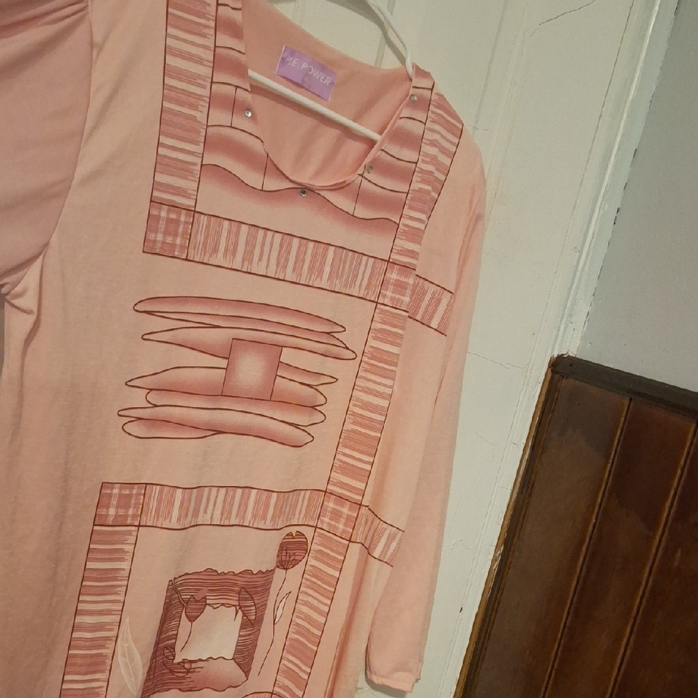 Pink Graphic Long Sleeve Top